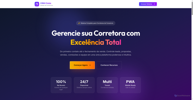 Security scan screenshot of https://crmclube.com/