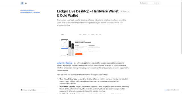 Security scan screenshot of https://esktosp-ledger.gitbook.io/us/