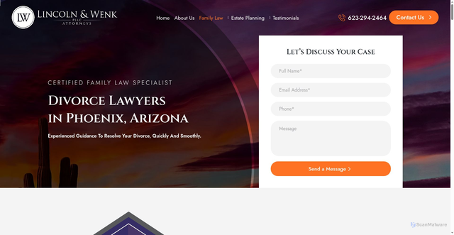 Security scan screenshot of https://www.lwazlaw.com/divorce/