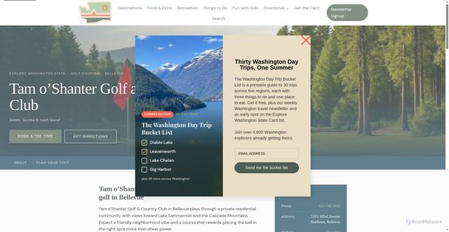 Security scan screenshot of https://explorewashingtonstate.com/golf/tam-oshanter-golf-and-country-club/