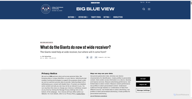 Security scan screenshot of https://www.bigblueview.com/new-york-giants-roster/139669/what-do-the-giants-do-now-at-wide-receiver