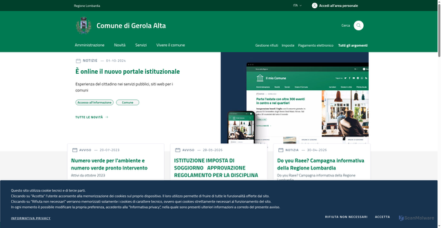 Security scan screenshot of https://www.comune.gerolaalta.so.it