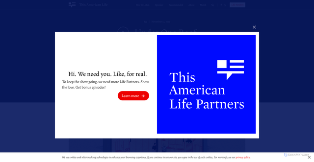 Security scan screenshot of https://www.thisamericanlife.org/874/under-one-roof