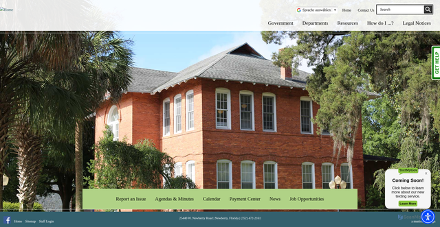 Security scan screenshot of https://newberryfl.gov/