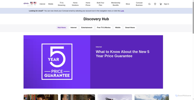 Security scan screenshot of http://xfinity.net/