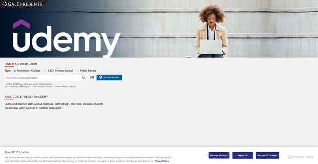 Security scan screenshot of https://gale.udemy.com