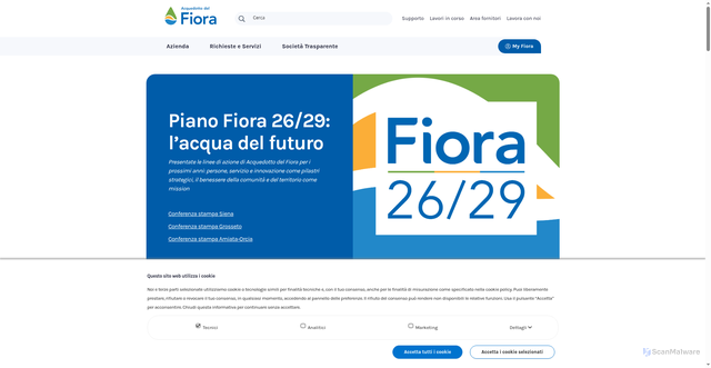 Security scan screenshot of https://www.fiora.it