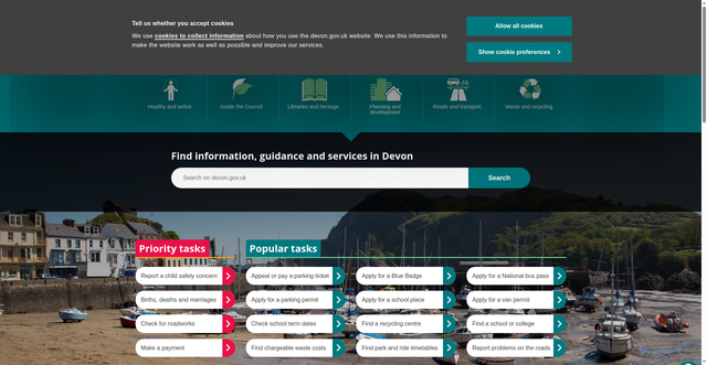Security scan screenshot of https://www.devon.gov.uk/