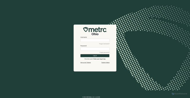Security scan screenshot of https://oh.metrc.com