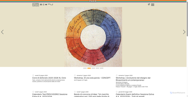Security scan screenshot of https://www.accademiabellearti.fr.it