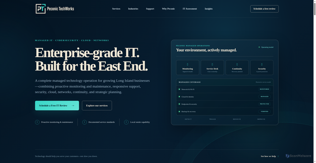 Security scan screenshot of https://peconictechworks.com/