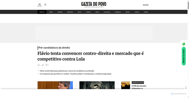 Security scan screenshot of https://www.gazetadopovo.com.br/