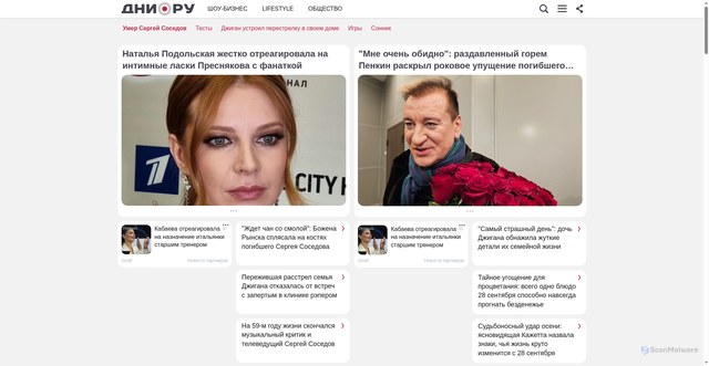 Security scan screenshot of https://dni.ru