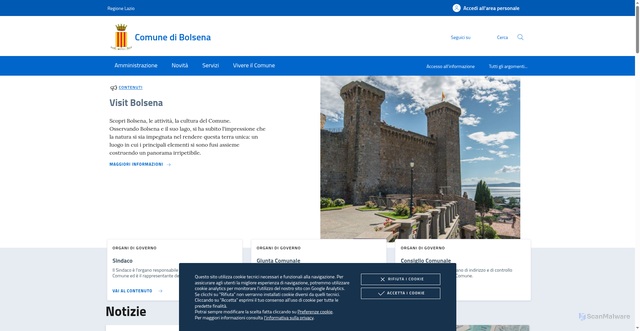 Security scan screenshot of https://www.comune.bolsena.vt.it/