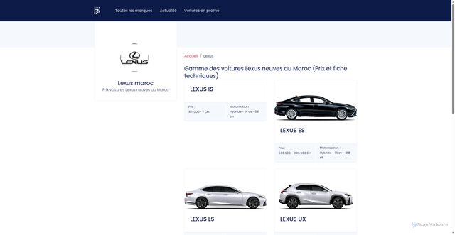 Security scan screenshot of https://voituregatsby.pages.dev/lexus/