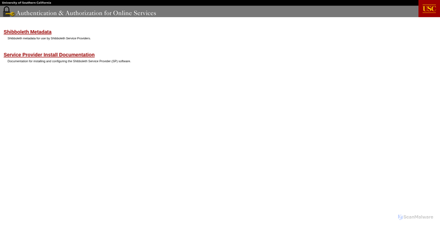 Security scan screenshot of https://shibboleth.usc.edu