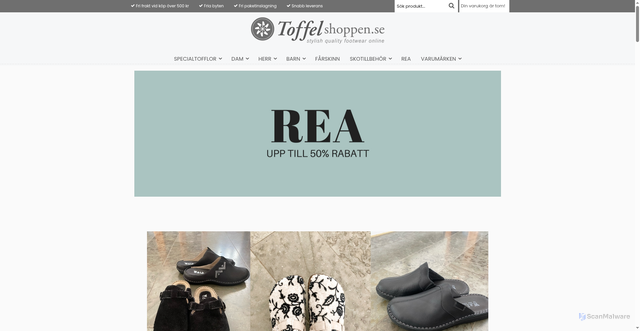 Security scan screenshot of https://toffelshop.se