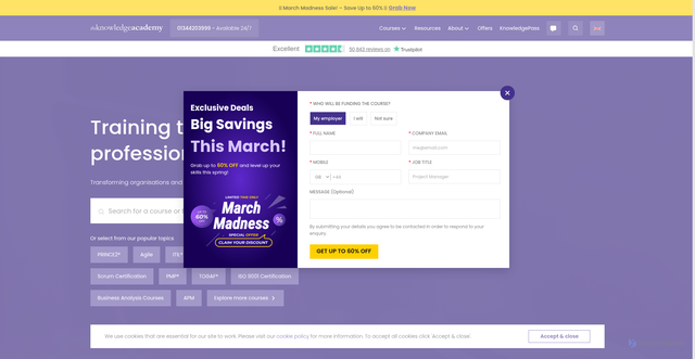 Security scan screenshot of https://www.theknowledgeacademy.com