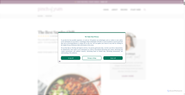 Security scan screenshot of https://pinchofyum.com/sunday-chili