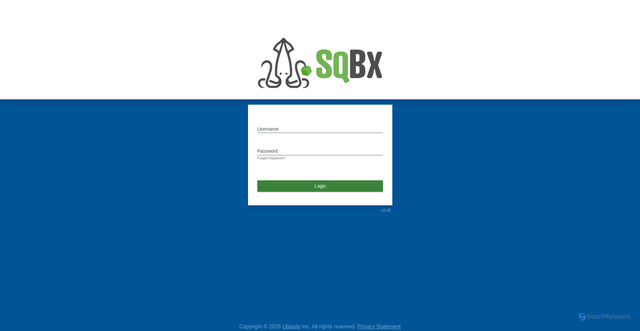 Security scan screenshot of https://sqbxcloud.com