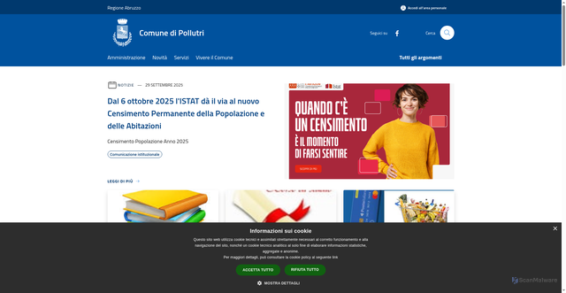 Security scan screenshot of https://www.comune.pollutri.ch.it/it