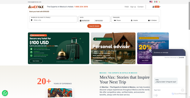 Security scan screenshot of https://mexvax.com