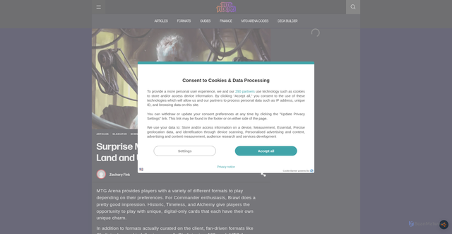 Security scan screenshot of https://mtgrocks.com/surprise-mtg-announcement-bans-one-land-and-unbans-another/