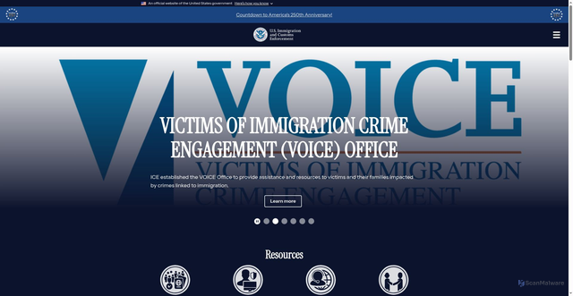 Security scan screenshot of https://ice.gov