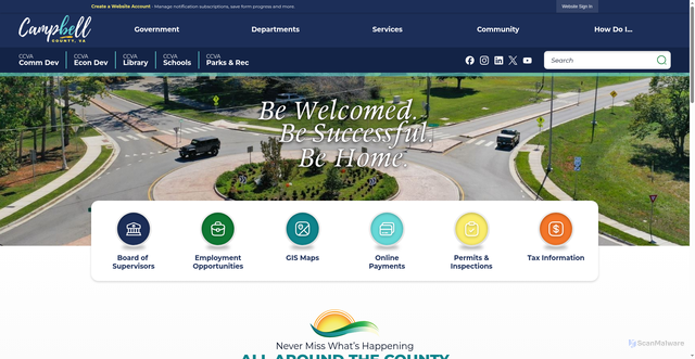 Security scan screenshot of https://www.campbellcountyva.gov/