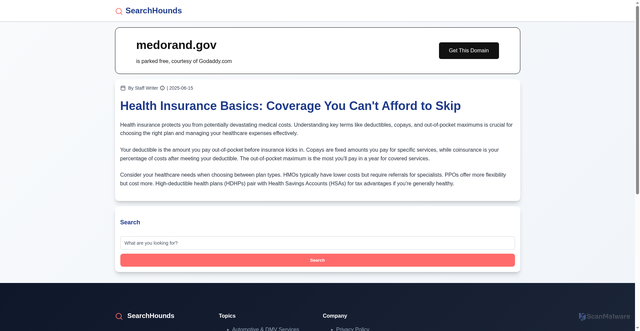 Security scan screenshot of https://medorand.gov/