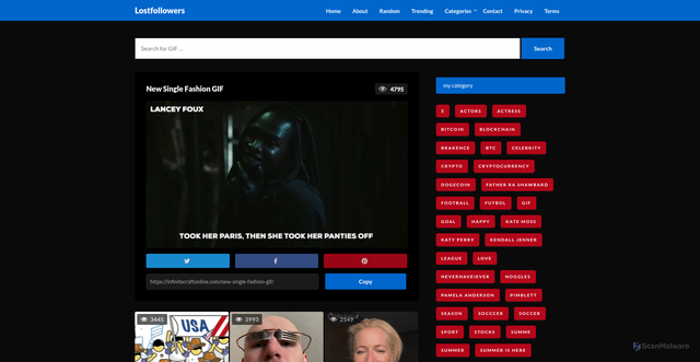 Security scan screenshot of https://infinitecraftonline.com/new-single-fashion-gif/