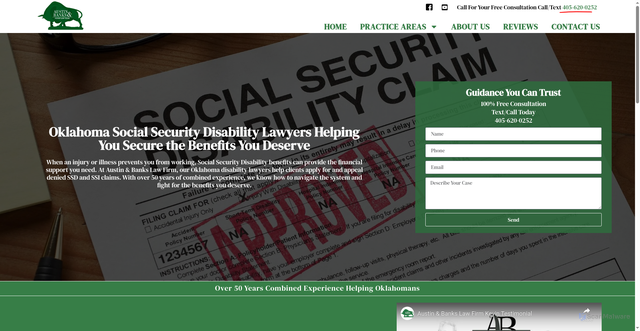 Security scan screenshot of https://austinbankslaw.com/?p=379