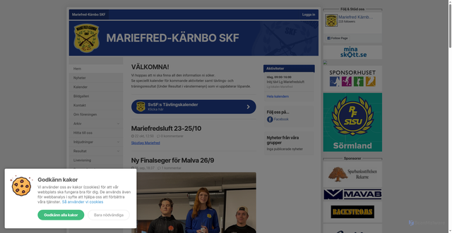 Security scan screenshot of https://mariefredsskytte.se