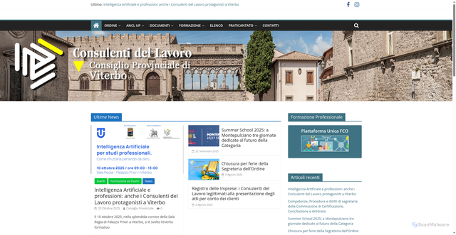 Security scan screenshot of https://www.consulentidellavoroviterbo.it/