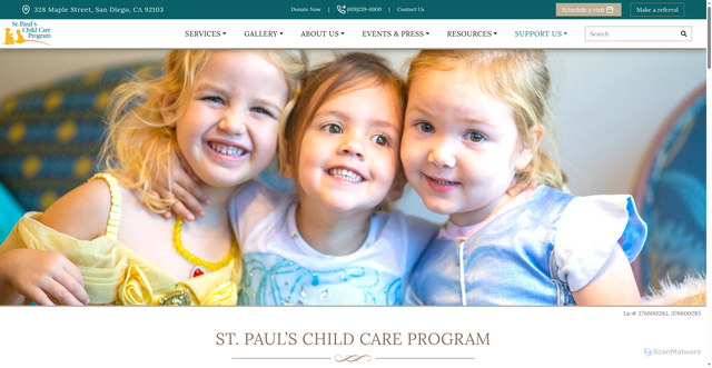 Security scan screenshot of https://www.stpaulseniors.org/services/childcare-program/