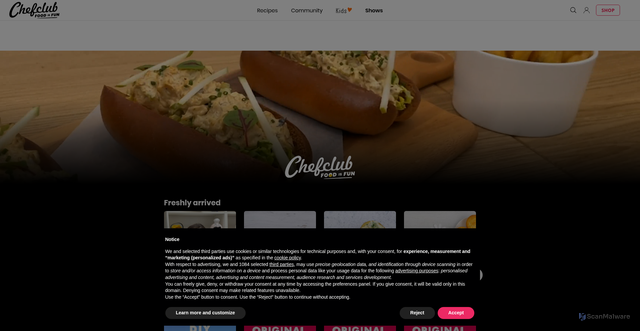 Security scan screenshot of https://chefclub.tv