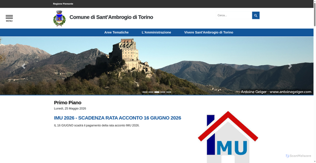 Security scan screenshot of https://www.comune.santambrogioditorino.to.it
