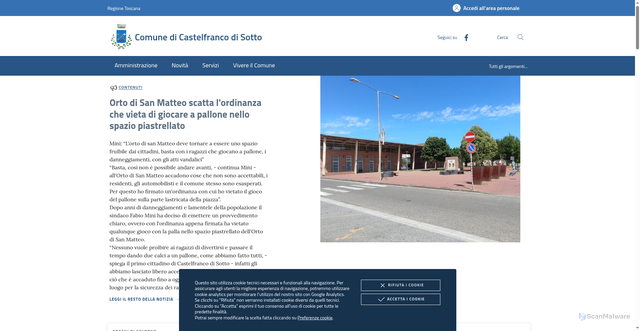 Security scan screenshot of https://www.comune.castelfranco.pi.it