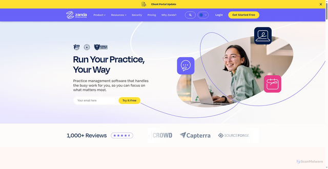 Security scan screenshot of https://zandahealth.com