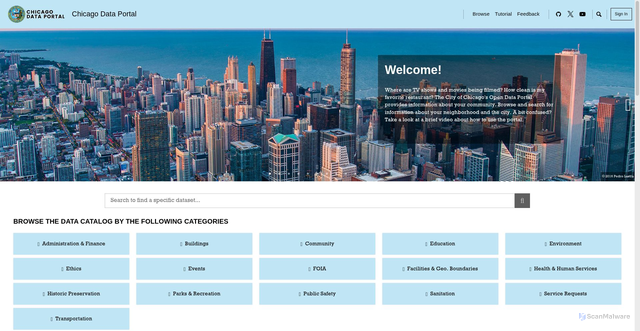 Security scan screenshot of https://data.cityofchicago.org/