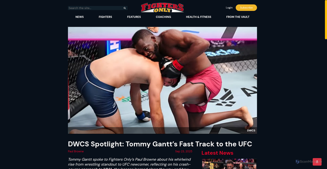 Security scan screenshot of https://fightersonly.com/article/ext/91614