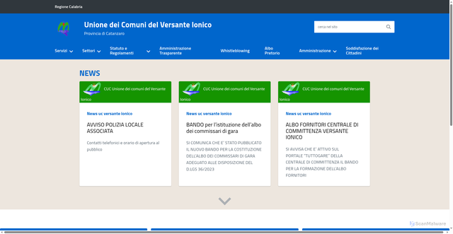 Security scan screenshot of https://www.ucversanteionico.it