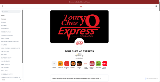 Security scan screenshot of http://toutchezyoexpress.com/