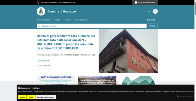 Security scan screenshot of https://www.comune.ampezzo.ud.it
