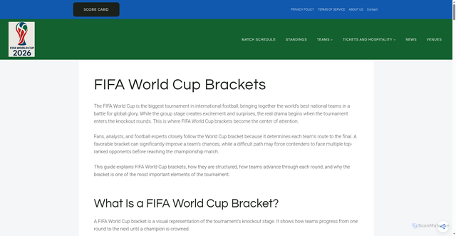Security scan screenshot of https://fifaworldcupschedule.com/fifa-world-cup-brackets-explained/