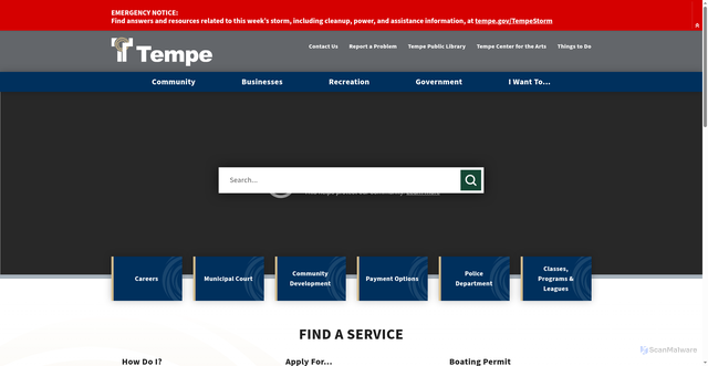 Security scan screenshot of https://www.tempe.gov/
