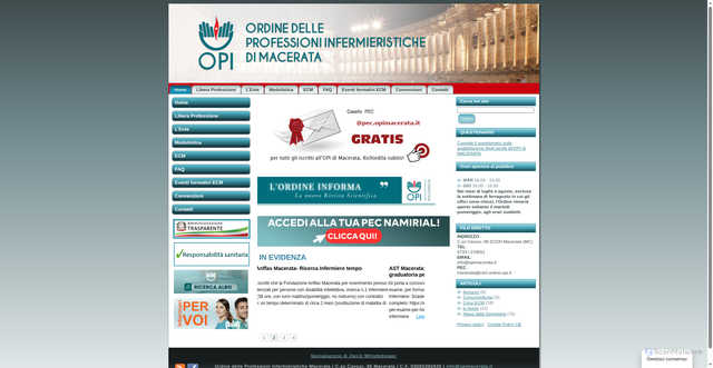 Security scan screenshot of https://www.opimacerata.it