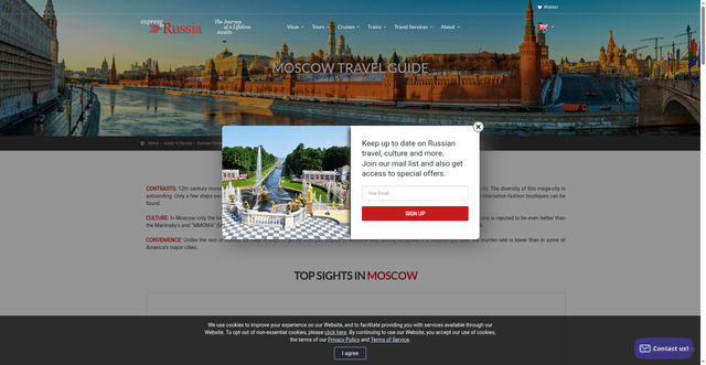 Security scan screenshot of https://www.expresstorussia.com/guide/moscow_vacation_guide.html