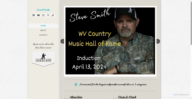 Security scan screenshot of https://stevesmithmusicsite.com/