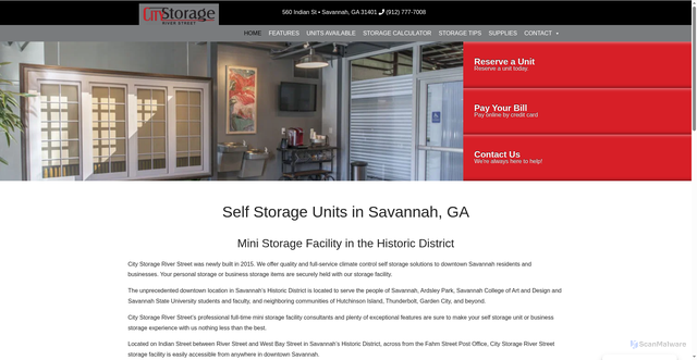 Security scan screenshot of https://citystorageriverstreet.com
